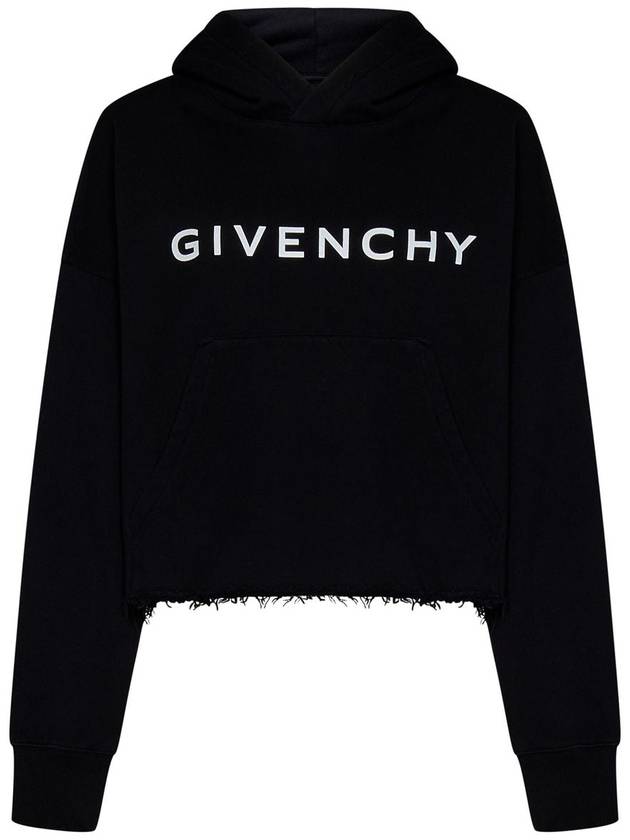 Women's Archetype Crop Fleece Hoodie Black - GIVENCHY - BALAAN 2