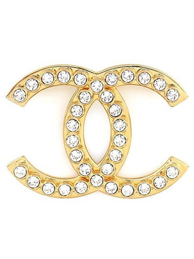 Gold CC Crystal Brooch AB9915 - CHANEL - BALAAN 1