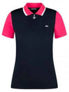 Women's Antonia Short Sleeve Polo Shirt Navy - J.LINDEBERG - BALAAN 2