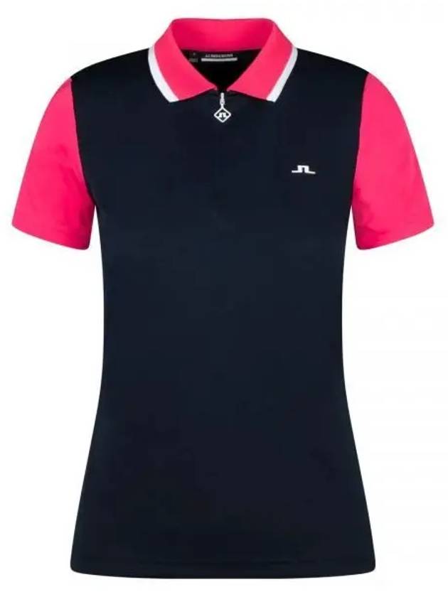 Women's Antonia Short Sleeve Polo Shirt Navy - J.LINDEBERG - BALAAN 2