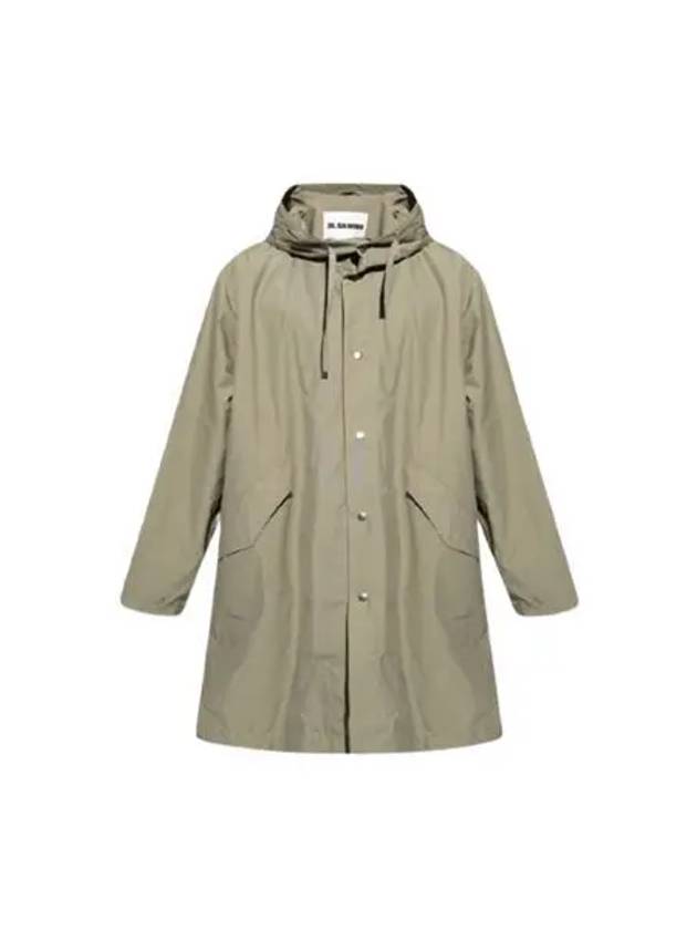 Back Logo Print Hooded Jacket Slate Green - JIL SANDER - BALAAN 2