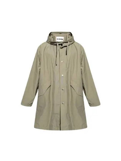 Back Logo Print Hooded Jacket Slate Green - JIL SANDER - BALAAN 2