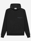 Men's Logo Pullover Hooded Black - FEAR OF GOD ESSENTIALS - BALAAN.