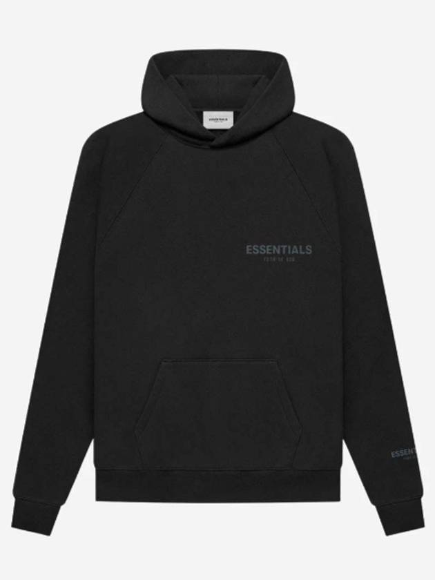 Men's Logo Pullover Hooded Black - FEAR OF GOD ESSENTIALS - BALAAN.