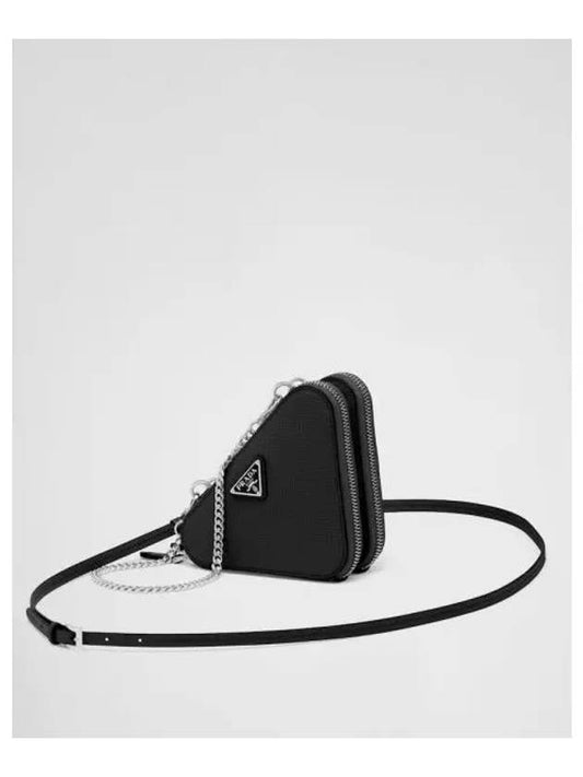 Saffiano Leather Mini Pouch Black - PRADA - BALAAN 2