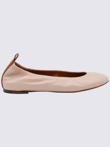 Lanvin Dark Beige Leather Ballerina Flats - LANVIN - BALAAN 1