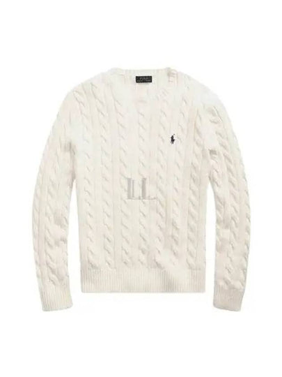 Embroidery Logo Cable Knit Top Ivory - POLO RALPH LAUREN - BALAAN 2