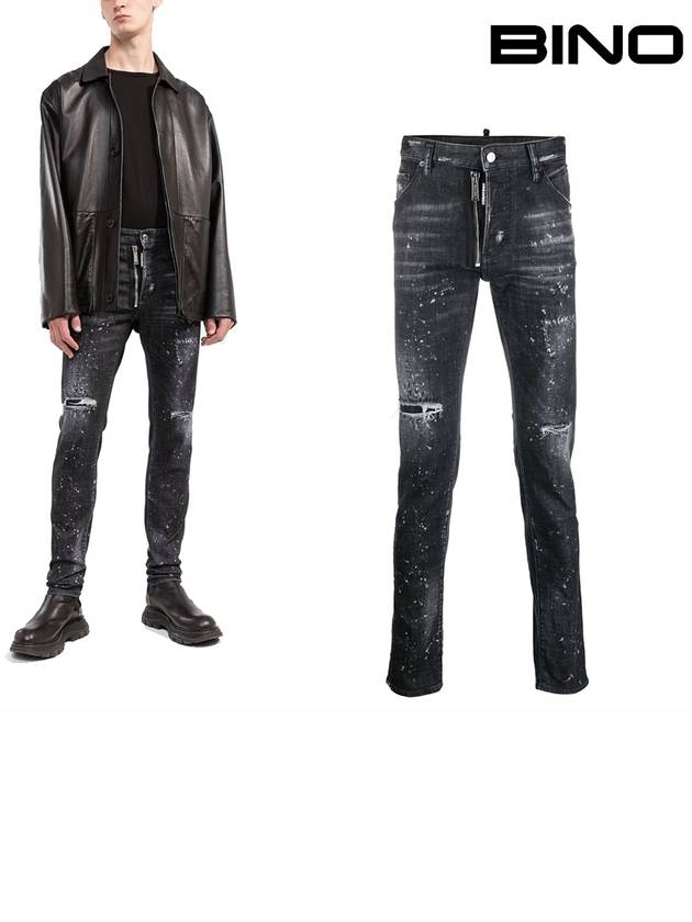 Men's Painting Cool Guy Jeans Black - DSQUARED2 - BALAAN 2