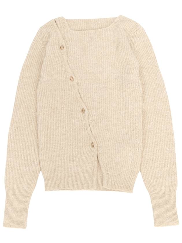 La Maille Pau Asymmetric Cardigan Light Beige - JACQUEMUS - BALAAN 2