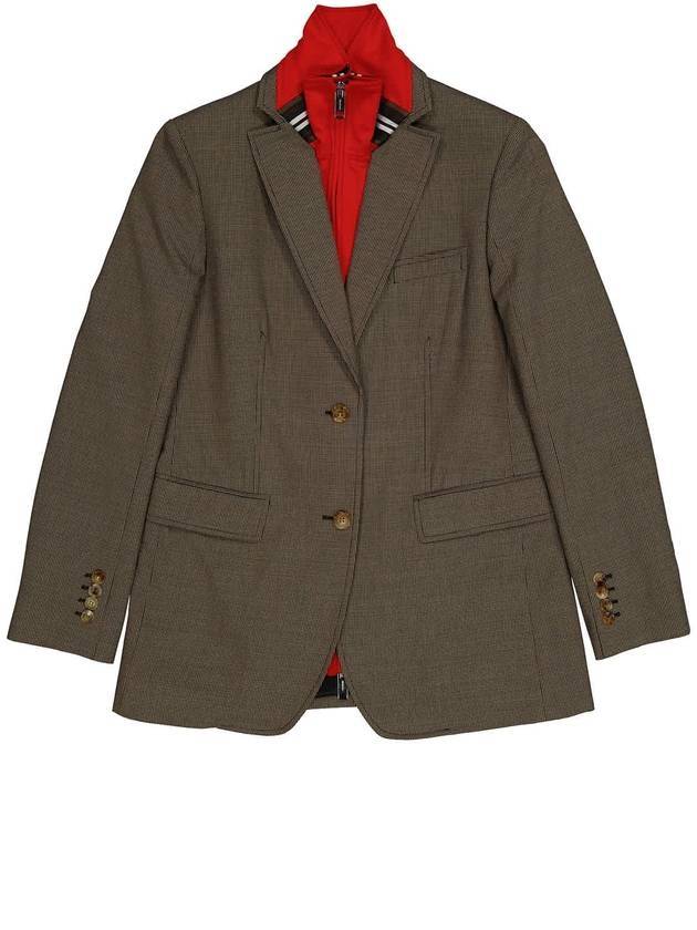 Wool Cotton Jacket Brown - BURBERRY - BALAAN 1