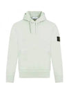 Logo Patch Cotton Fleece Hoodie Musk Green - STONE ISLAND - BALAAN 2