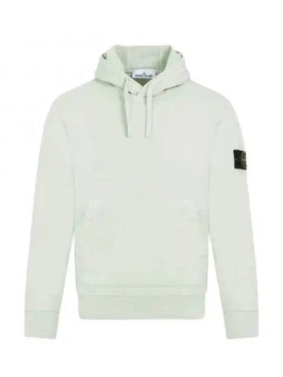 Logo Patch Cotton Fleece Hoodie Musk Green - STONE ISLAND - BALAAN 2