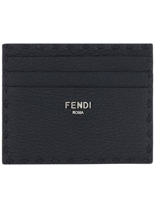 Selleria Leather Card Wallet Black - FENDI - BALAAN 1