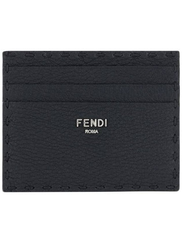 Selleria Leather Card Wallet Black - FENDI - BALAAN 1