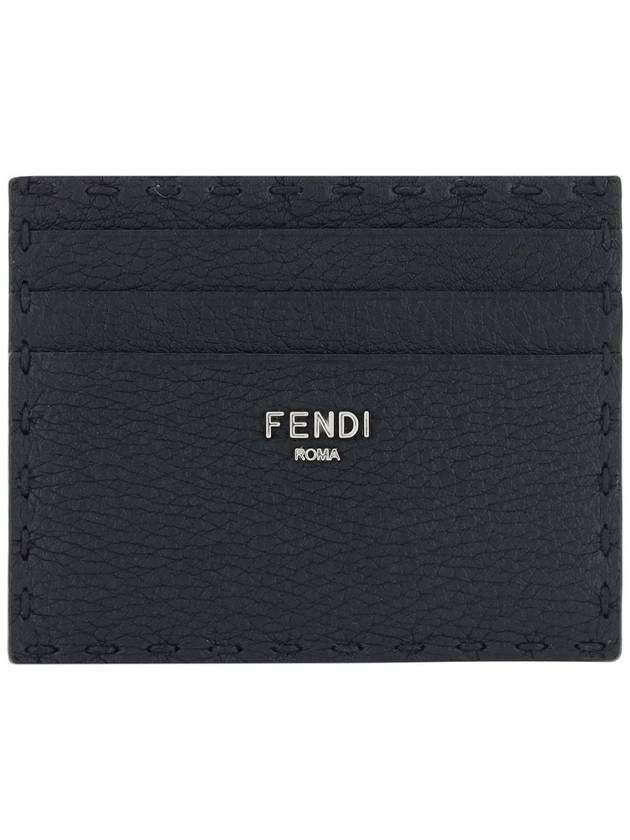 Selleria Leather Card Wallet Black - FENDI - BALAAN 1