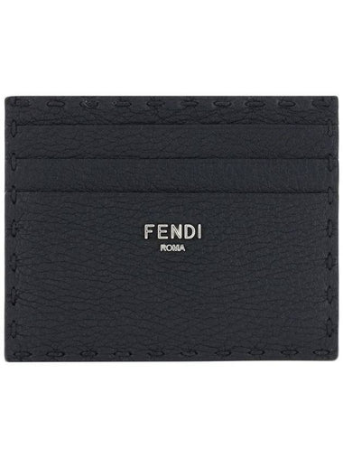 Selleria Leather Card Wallet Black - FENDI - BALAAN 1