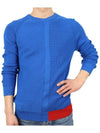 Round neck knit blue long sleeve tee - IKALOOOK - BALAAN 1