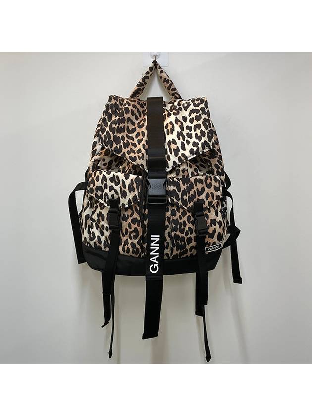 Leopard Tech Backpack Brown - GANNI - BALAAN 3