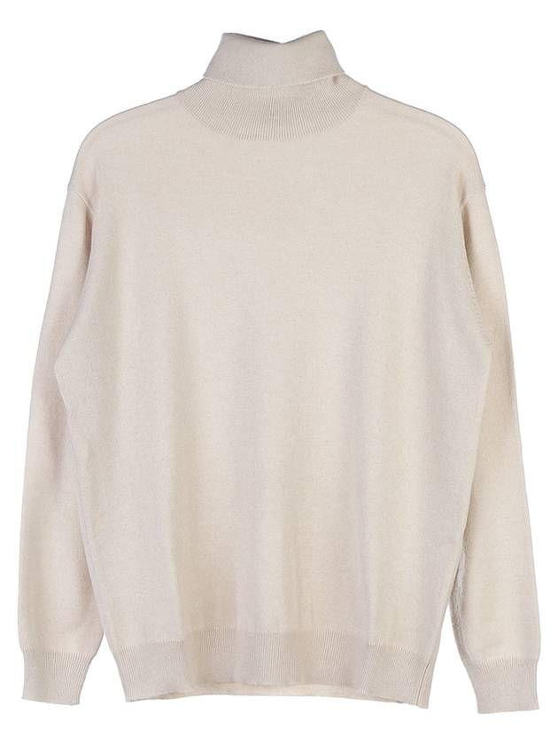 Women's Cashmere Turtleneck Beige - BRUNELLO CUCINELLI - BALAAN.