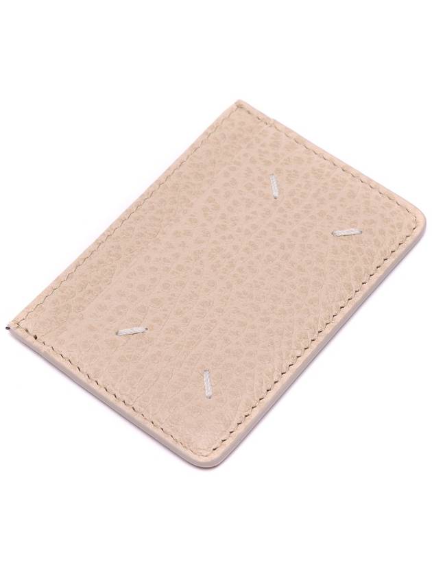 Grain Leather Stitch Card Wallet Beige - MAISON MARGIELA - BALAAN 6