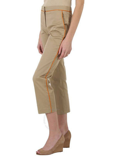 Burberry Ladies Silk Trim Cropped Cotton Chinos, Brand Size 4 (US Size 2) - BURBERRY - BALAAN 2