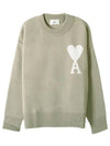 Big Heart Logo Wool Knit Top Green - AMI - BALAAN 2