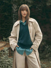 Minnie wearing ANC SINGLE TRENCH COAT BEIGE - ANOETIC - BALAAN 2