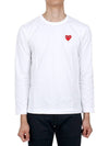 Red Heart Wappen Long Sleeve T-Shirt White - COMME DES GARCONS - BALAAN 3