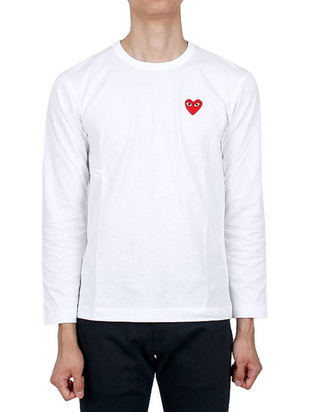 Red Heart Wappen Long Sleeve T-Shirt White - COMME DES GARCONS - BALAAN 2