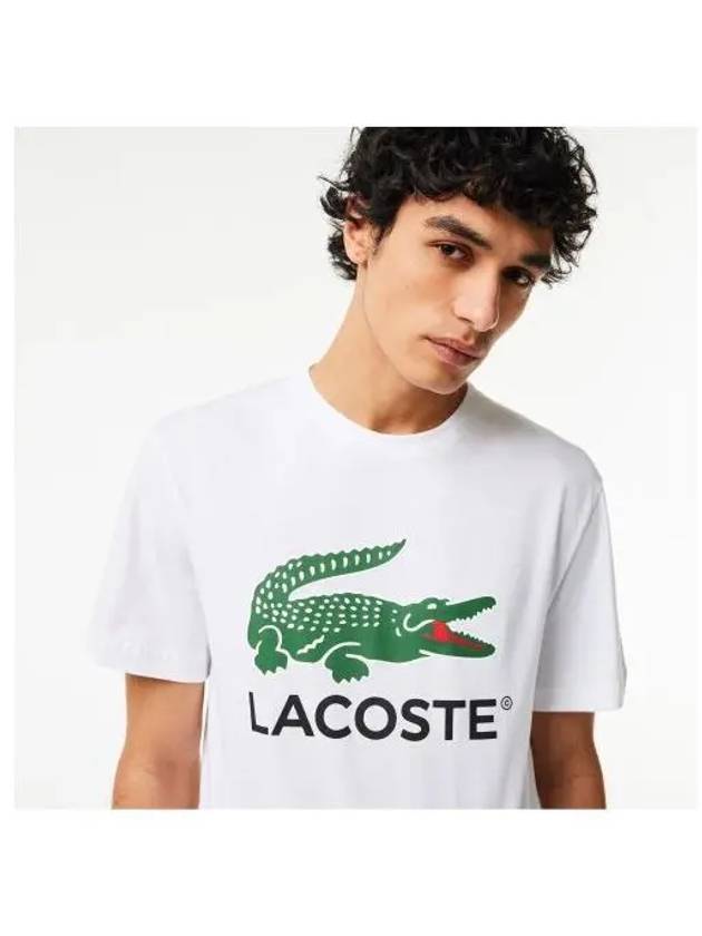 Men s Big Croc Graphic T Shirt White - LACOSTE - BALAAN 1