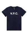 Women's VPC Logo Navy Short Sleeve TShirtCOBOX F26944 - A.P.C. - BALAAN 1