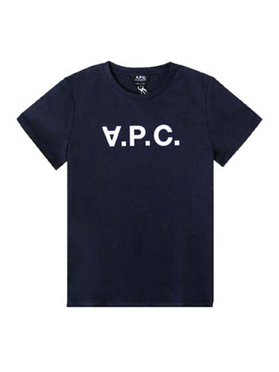 VPC Logo Organic Cotton Short Sleeve T-Shirt Navy - A.P.C. - BALAAN 2