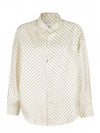 Boxy Fit Dot Silk Long Sleeve Shirt Beige - AMI - BALAAN 2