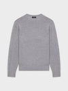 Crew Neck Wool Knit Top Grey - THEORY - BALAAN 2