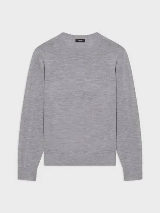 Crew Neck Wool Knit Top Grey - THEORY - BALAAN 2