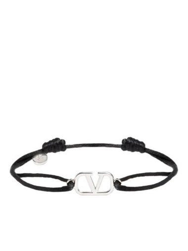 V Logo Bracelet Black - VALENTINO - BALAAN 1