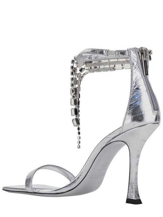 'Verity' Metallic Sandals With High Stiletto Heel In Leather And Crystal Woman - JIMMY CHOO - BALAAN 3