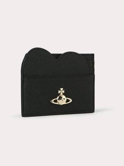 Heart Saffiano Card Wallet Card Holder Black Gold - VIVIENNE WESTWOOD - BALAAN 2