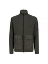 Lambswool Chrome Blend Zip-Up Cardigan Green - CP COMPANY - BALAAN 2