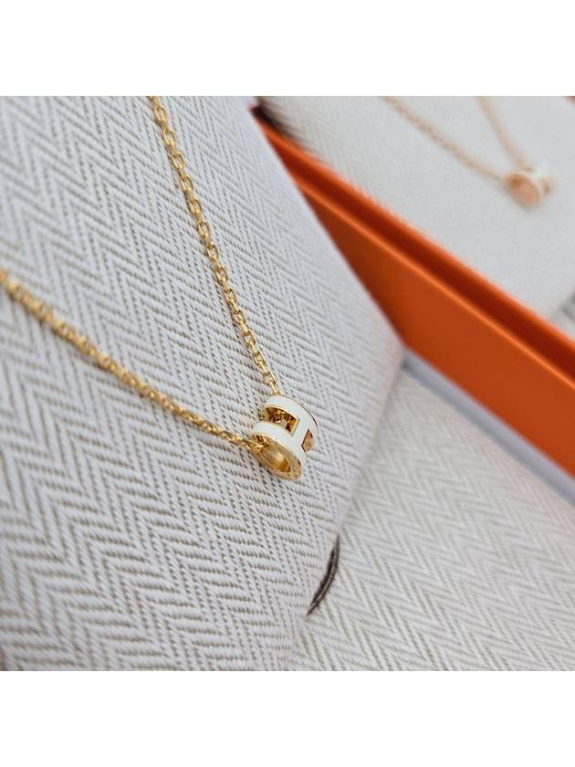 Mini Pop H Pendant Necklace Gold Orange Soy - HERMES - BALAAN 11