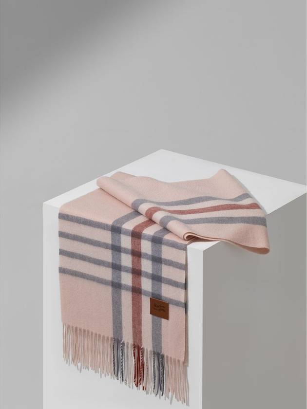 100% cashmere line check muffler pink - RECLOW - BALAAN 9