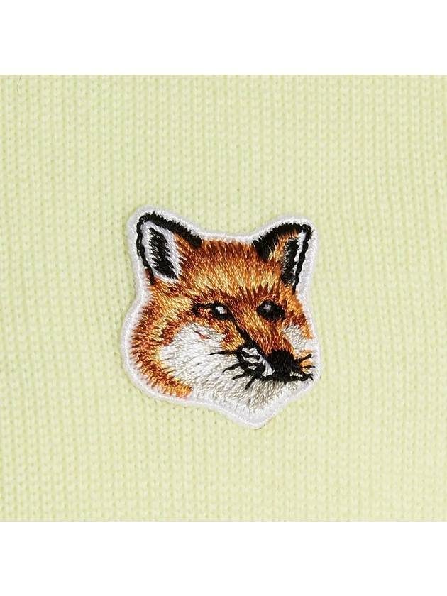 Fox head Patch Regular Round Neck Pullover Knit Top Light Yellow - MAISON KITSUNE - BALAAN 5