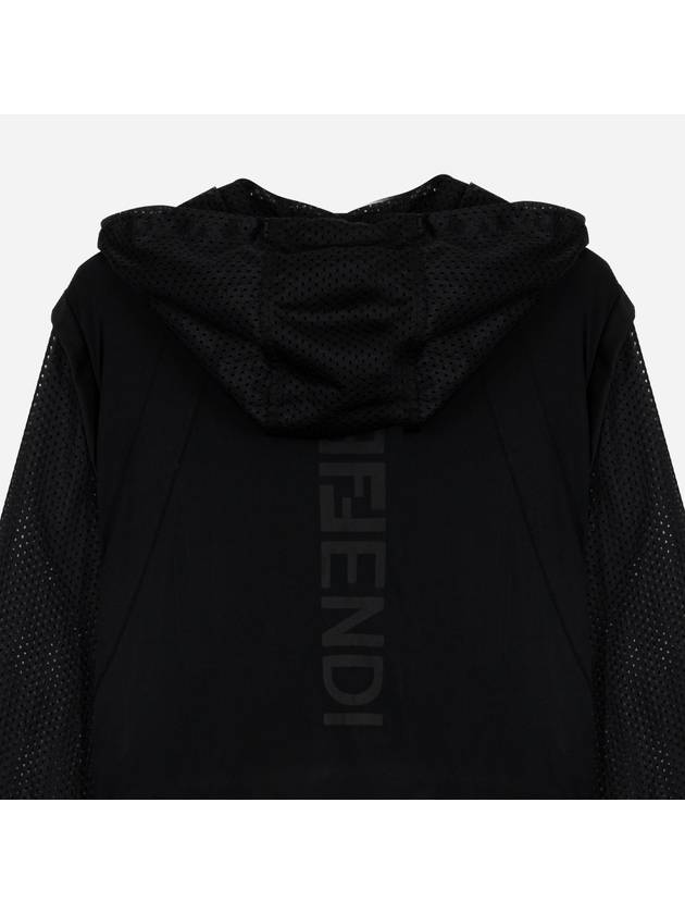 Acetate Hooded Jacket Black - FENDI - BALAAN 4