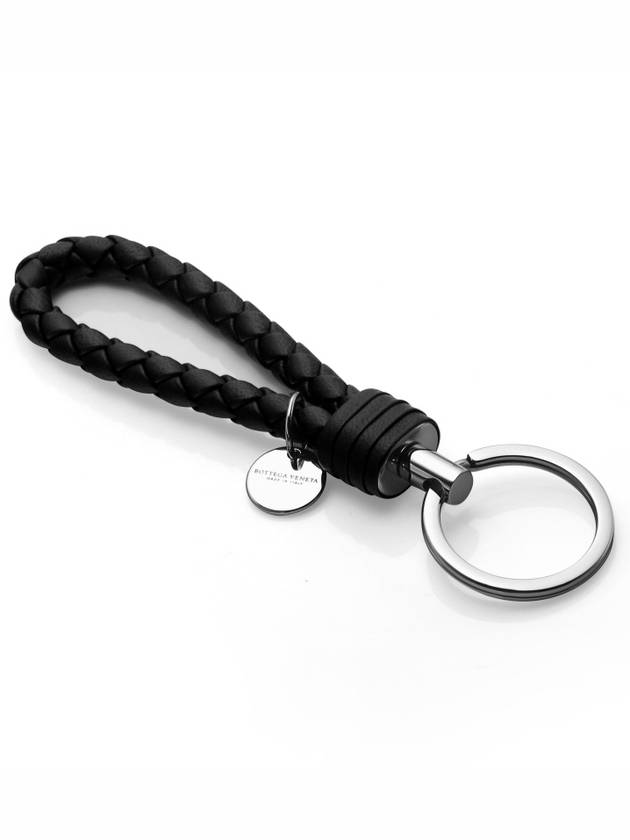 Intrecciato Leather Key Holder Black - BOTTEGA VENETA - BALAAN 5