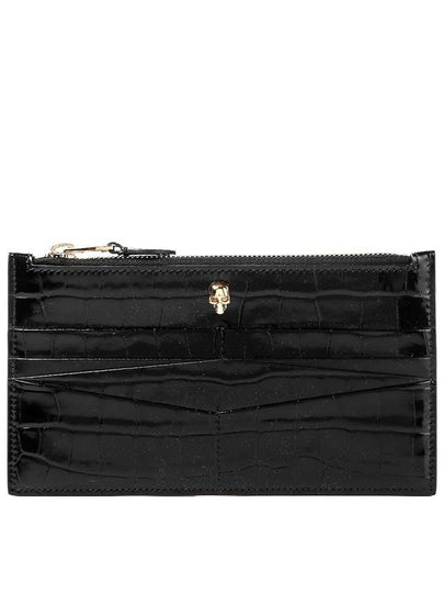 Skull Zipper Card Wallet Black - ALEXANDER MCQUEEN - BALAAN 2