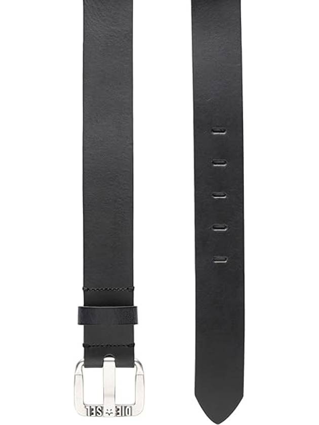 B Star Logo Buckle Leather Belt Black - DIESEL - BALAAN 3