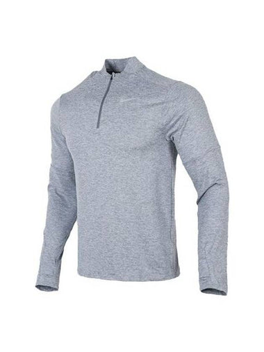 Dri Fit Element Half Zip Running Long Sleeve T-Shirt Grey - NIKE - BALAAN 1