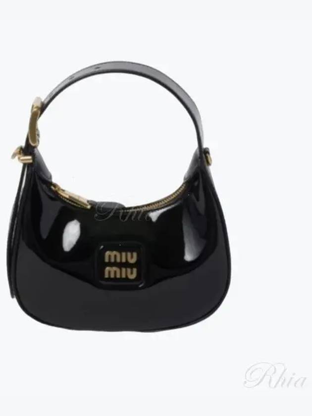 Patent Leather Hobo Shoulder Bag Black - MIU MIU - BALAAN 2