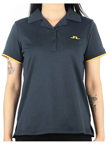 Women's Solange Short Sleeve Polo Shirt Navy - J.LINDEBERG - BALAAN 1