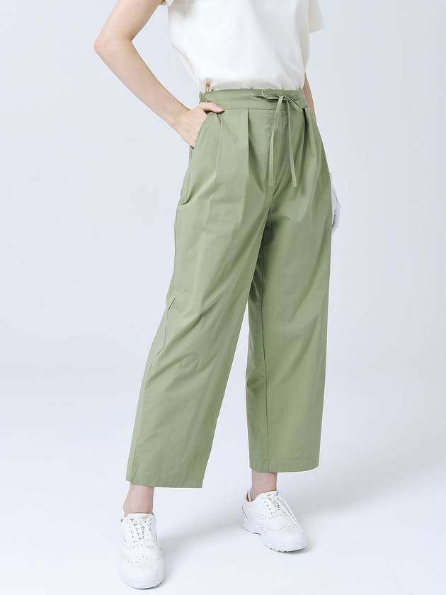 Light Cotton Nylon Span Pin Tuck Banding Wide Soft Apple Green Pants DO3242PT004 1 - DOYOUKNOWMC GOLF WEAR - BALAAN 1